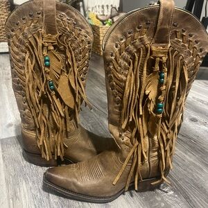 Ariat Women's Tan Fringe Western Boots
